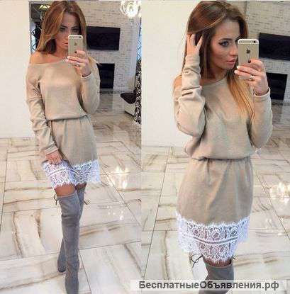 Бежевое платье кржево