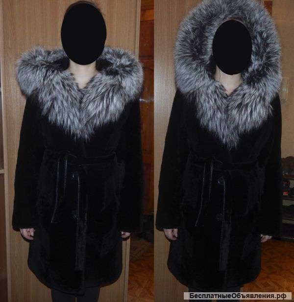 Шуба. Мутон,чернобурка 46-48р.