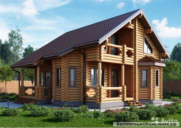 Эко Дом из оцилиндрованного бревна 153 м2