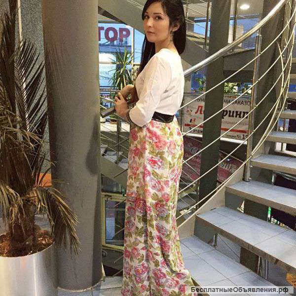 Платье макси белый верх