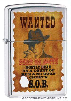 Зажигалка Zippo 28289 Wanted Poster High Polish Chrome