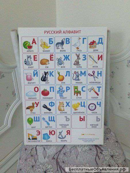 Развивающий алфавит на холсте