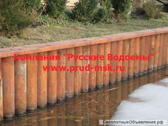 Укрелпение берега лиственницей быстро