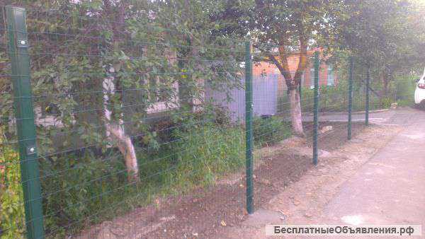 Заборы из металлопрофиля, сетки рабицы
