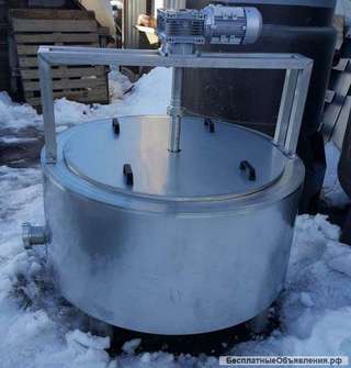 Ванна сырная, объем 300 литров, с пароводяным нагревом, термоизоляцией и мешалкой