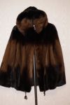 Полушубок настоящая норка с капюшоном