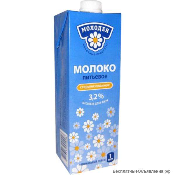 Молоко "Молодея" производства Беларусь
