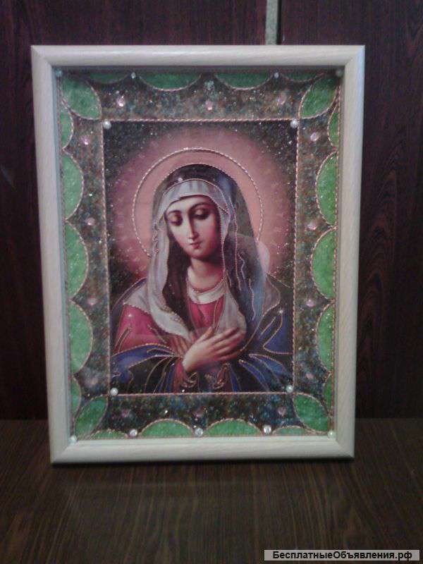 Икона ручной работы. "Радуйся Невеста Небесная ".