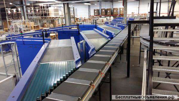 Конвейерный сортировщик Beumer sorter belt tray sorter bs 7