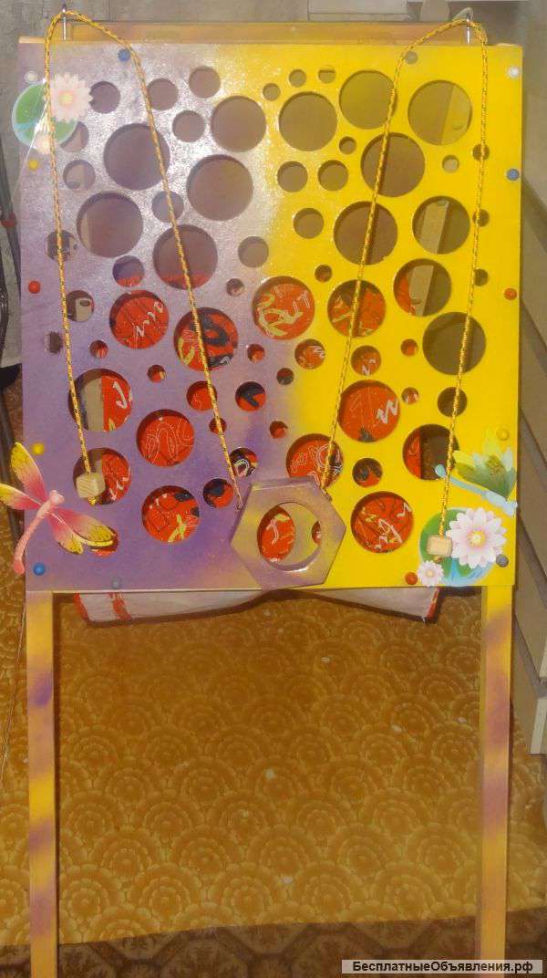 Деревянный детский мольберт + игра сырный ломтик