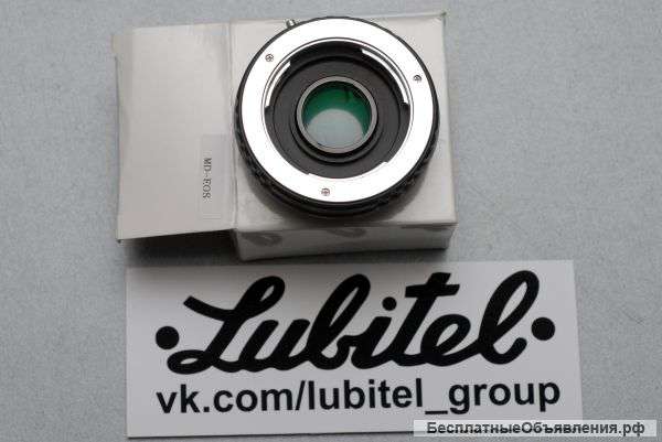 Адаптер, переходник Minolta MD/MC - Canon EOS EF с линзой