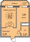 1к квартира в ЖК Сити