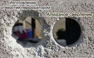 Алмазное бурение отверстий и проёмов