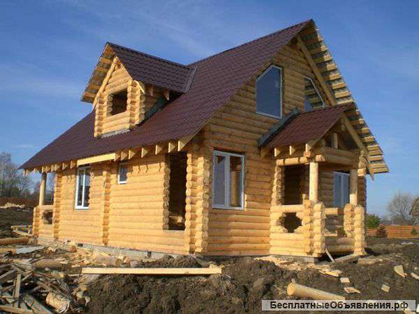 Cрубы домов и бань из оцилиндрованного бревна