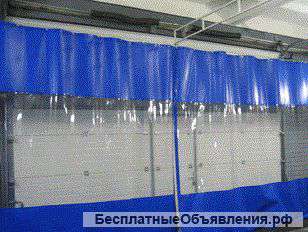 Завеса для автосервиса с прозрачной вставкой 4х8м