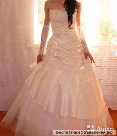 Свадебное платье, цвет айвори(шампанского)