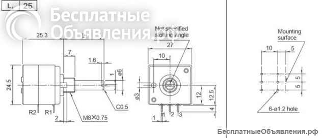 ALPS27 RK27 10KAx2 - 500KAx2 JAPAN Переменный резистор оригинальный НОВЫЙ