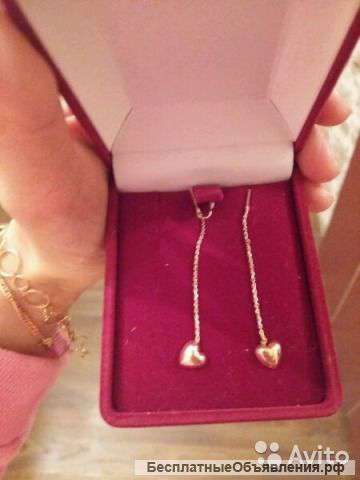 Золотые сердечки 585 пробы