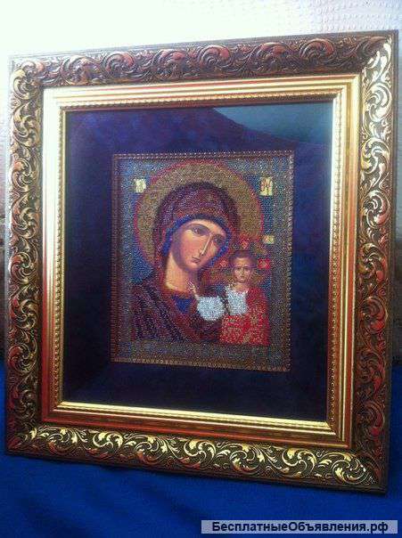 Икона бисером. Казанская Матерь Божия