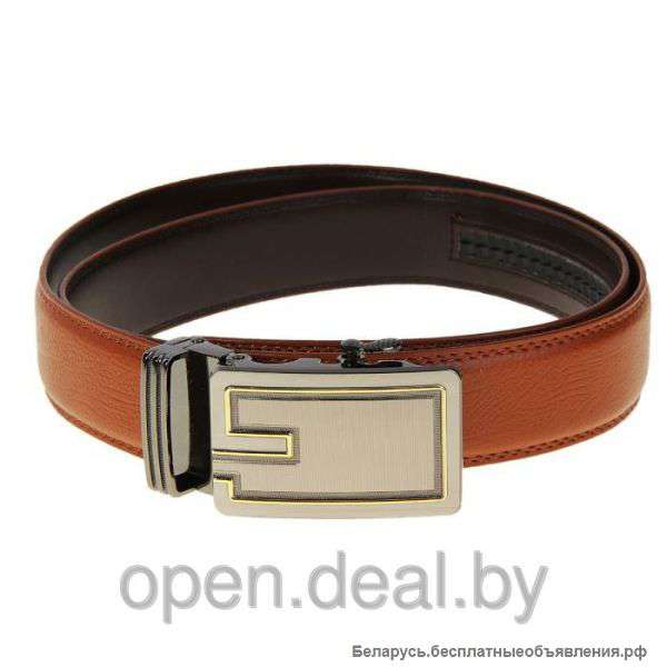 Ремень мужской - пряжка и винт - оранжевый