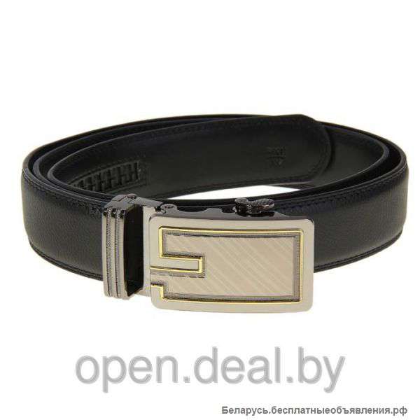 Ремень мужской - пряжка и винт - чёрный