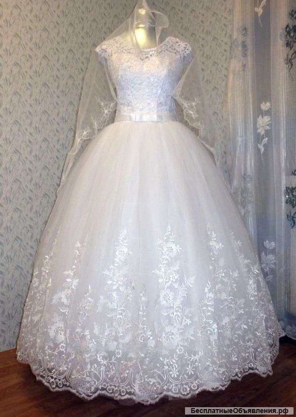 Новое счастливое свадебное платье 44-46
