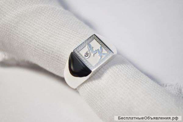 Перстень серебряный с личной монограммой