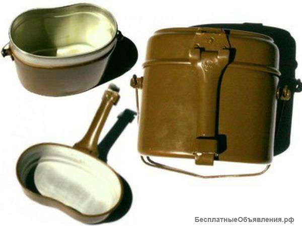 Солдатские котелки и фляжки