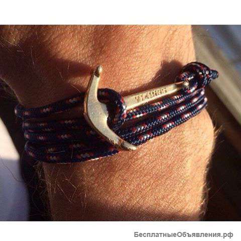 Браслет с якорем Vikings Gold синий с красным RM131