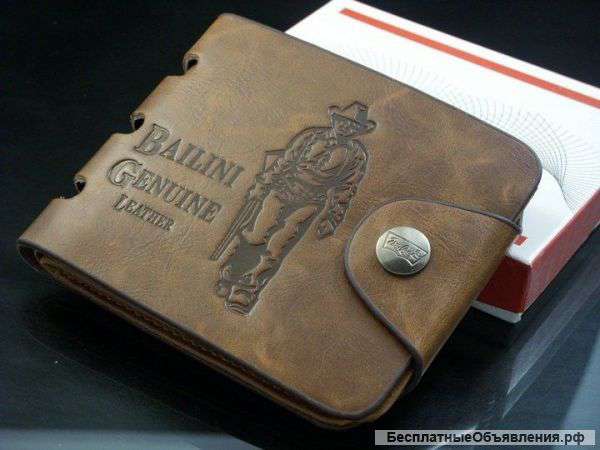 Набор Кошелек Bailini Genuine Leather + подарок Часы ROLEX Daytona