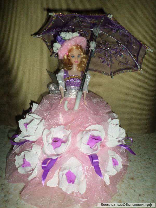 Букет из конфет-кукла