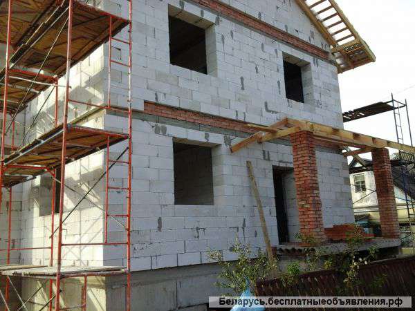 Кладка блоков, кирпича