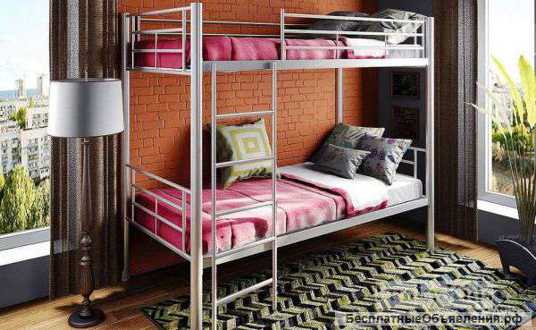 Металлическая двухъярусная кровать севилья