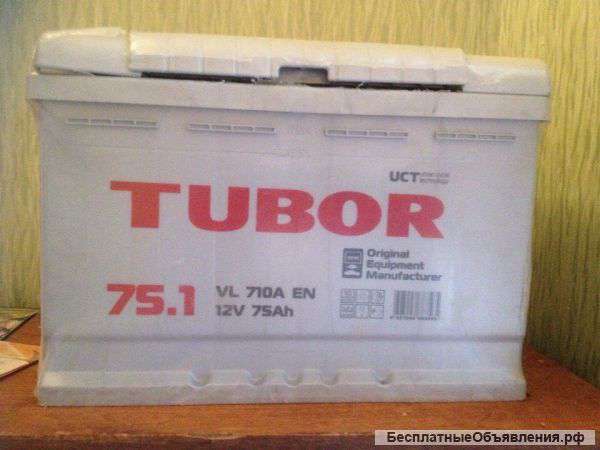 Аккумулятор tubor 12 v, 75 A/h (новый)