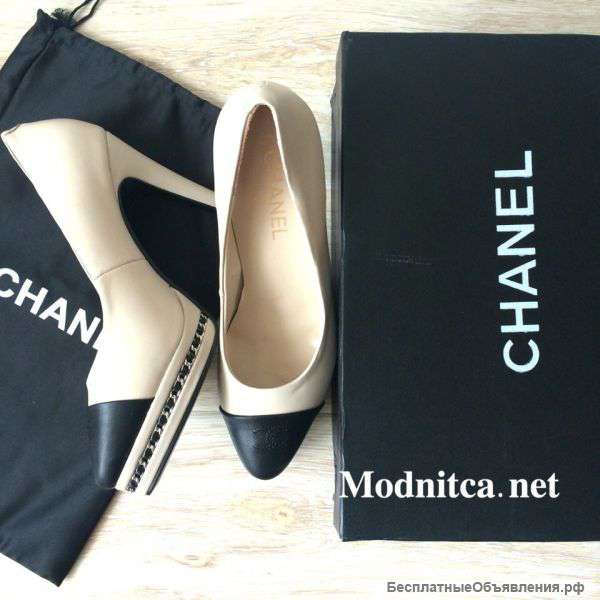Женские кожаные туфли на каблуке Chanel