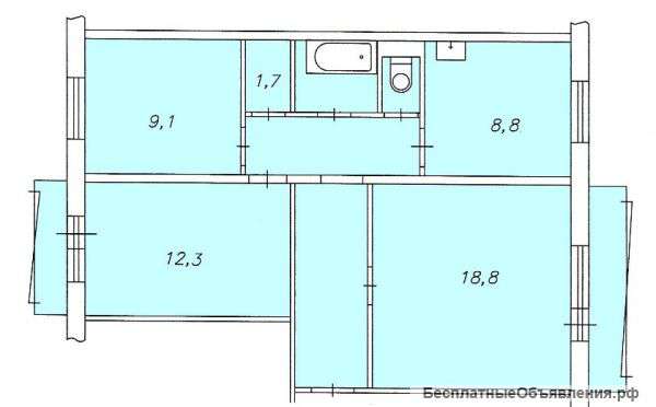 3 комнатная в 20 км от Красноярска