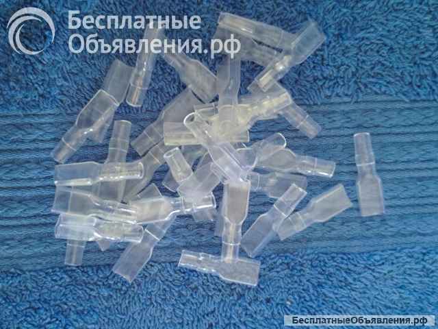 Клеммы 2-х штыревые 4,8 и 6,3mm для печатной платы под пайку, под провод и чехол оригинальные НОВЫЕ