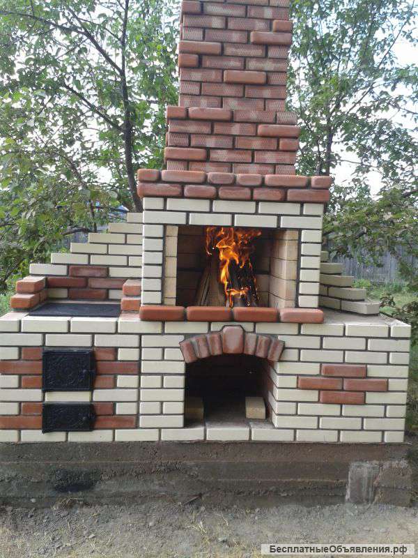 Кладка каминов, печей, барбекю.ремонт печей.