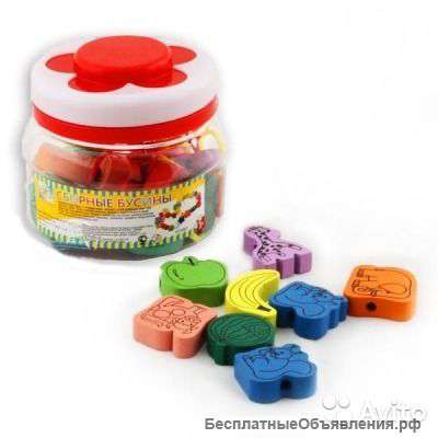 Сборные бусины Животные и фрукты (20 деталей)