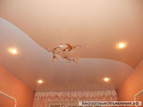 Натяжные потолки и светильники