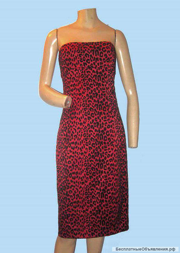 Вечернее коктейльное платье Guess Red Leopard Размер S