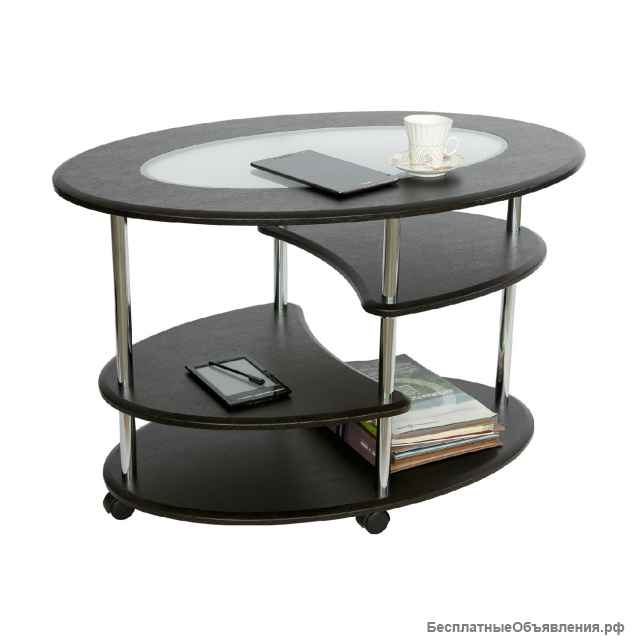 Стол журнальный со стеклом "Эллипс СЖС-01" (новый)