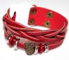 Браслет с совой, красный (R351)