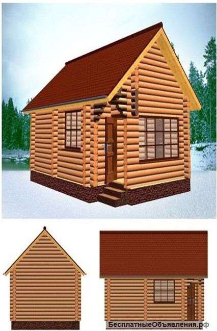 Банный комплект из оцилиндрованого бревна 5х3.8