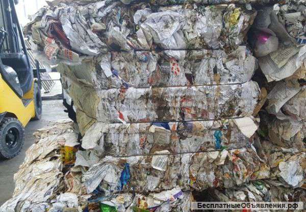 Макулатура 160 тн картон и бумага прессованные в тюки