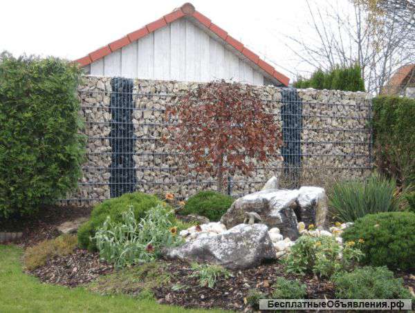 Насыпные заборы из габионов