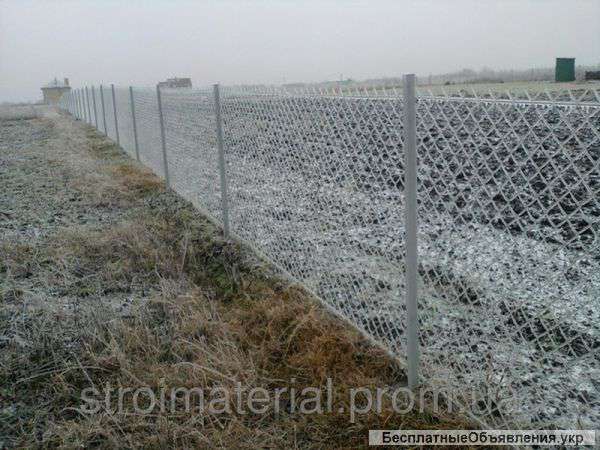 Установка забора из сетки Рабица
