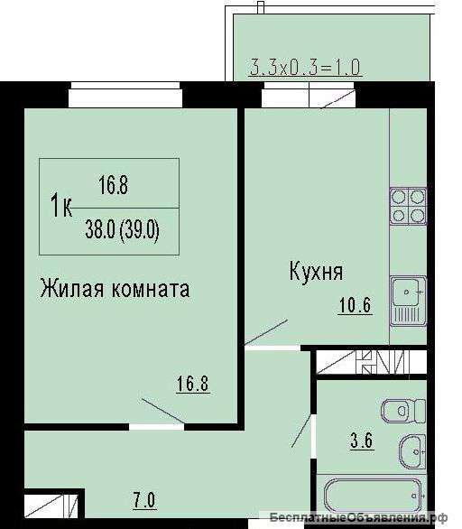 Однушка в новостройке