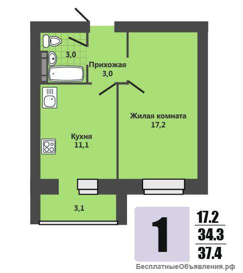 1-ю квартиру в ЖК Молодёжный-4