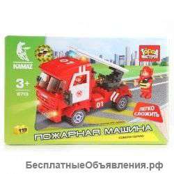 Конструктор "Город мастеров" пожарная машина 119 деталей